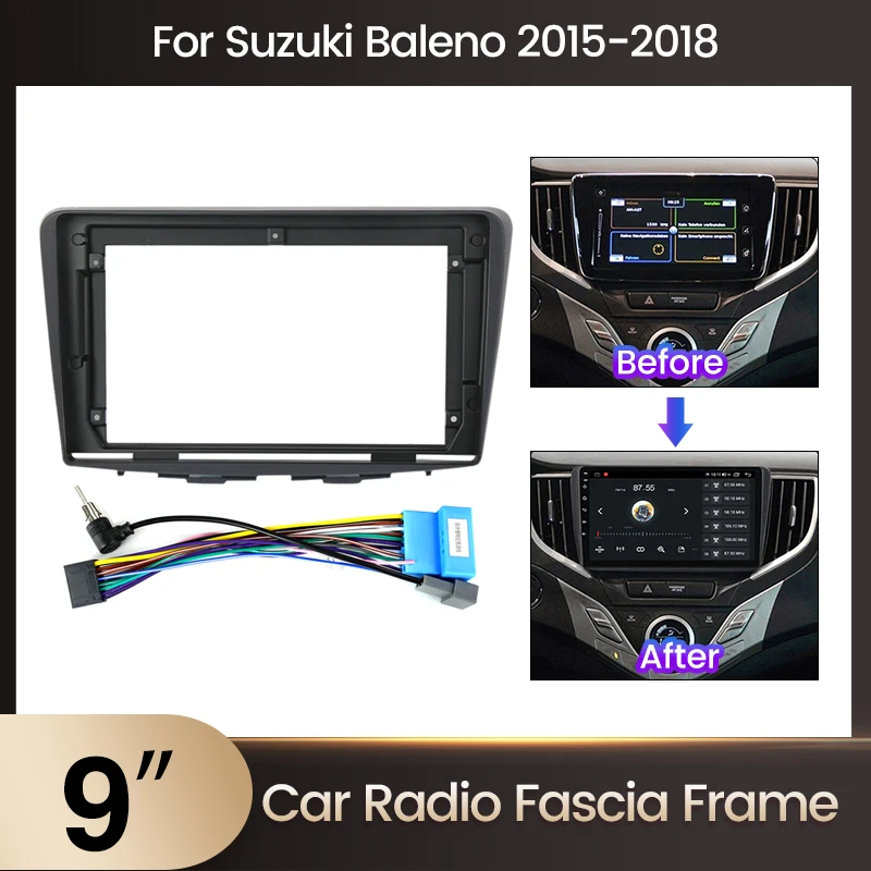 9 -palcový automobil DVD Frame Audio Dash Dash Tins súpravy Panel Radio Player Player Player pre Suzuki Baleno 2 2015 - 2021 2022 Multimedia Player Kit