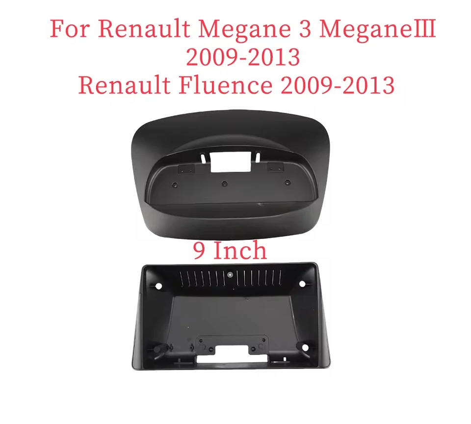 9-palcový automobil Fascia Adapter Android Radio Dash Panel Panel Kit pre Renault Megane 3 Fluence 2009-2013