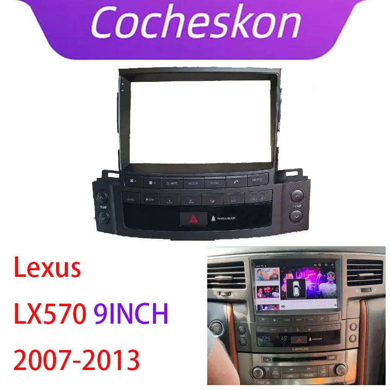 9-palcový automobil Fascia Adapter Canbus Box Android Radio Dash Panel Panel Kit pre Lexus LX570 J200 3 LLL 2007-2015