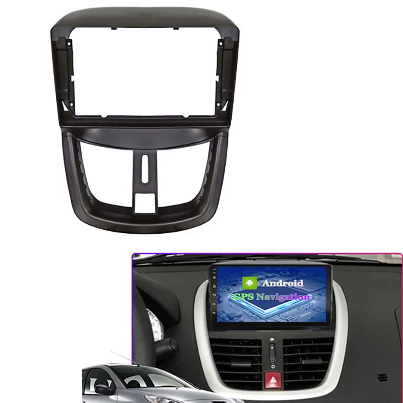9-palcový automobil Fascia Audio Adapter Adapter Navigation Panel Panel DVD DVD Rámový prístroj pre PEUGEOT 207 2002-2010