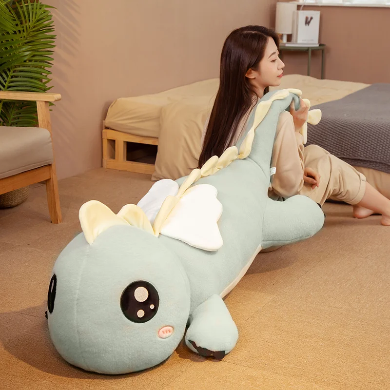 90-150 cm Huggable Obrovský dlhý dinosaurus plyšová hračka Soft karikatúry Animal Angel Dragon Drag Drigon Friend Friend Friend