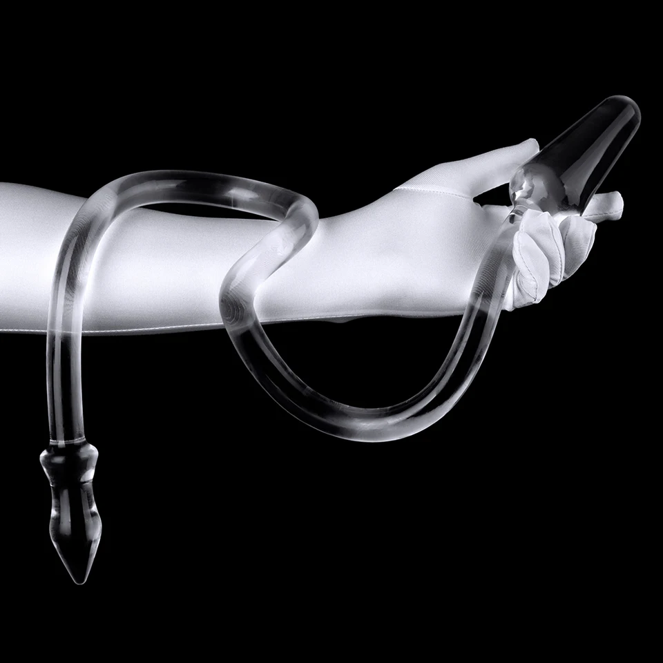 90 cm super dlhá duálna hlava análny zástrčka Soft Clear Luminát Dildo Prostate Massager Annus Masturbdators Dilator Sex Hračky pre mužov Ženy