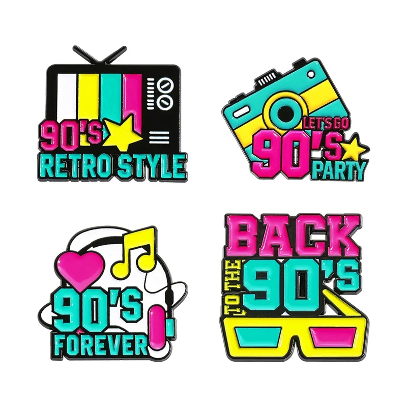 90. roky retro štýl suveníru smaltovaný špendlík na mieru poďme na 90. rokov vintage nostalgia brošňa klopy odznaky darček pre priateľov pre priateľov