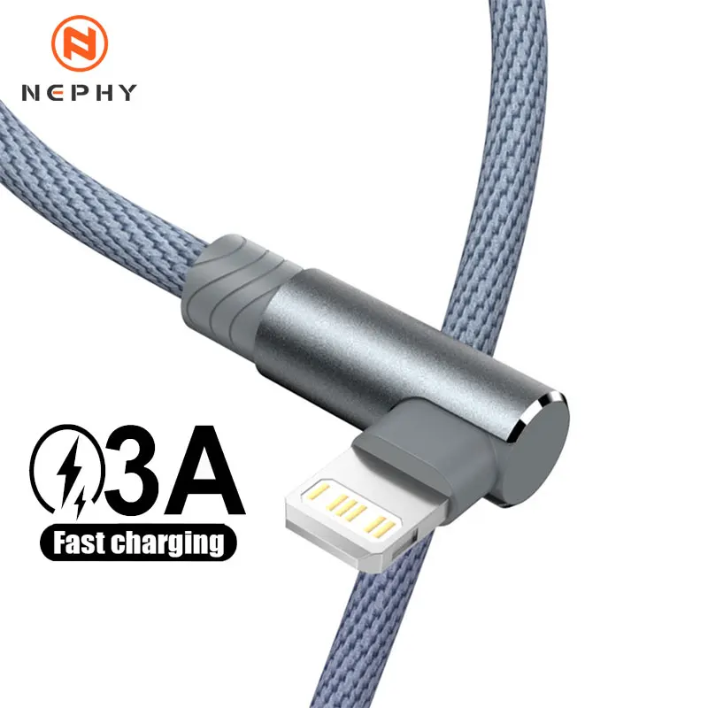 90 stupňov USB nabíjačka pre iPhone 14 13 12 11 Pro Max SE 2 6 7 8 Plus x xr iPad Origin Rýchle nabíjanie dátový kábel Long 3M