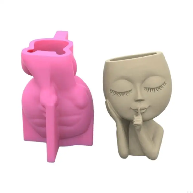 900B Silikónový kvetináč forma veľká pre hlavu pre bábiku Flown Pot Vase forma pre betónovú cementovú živicu Casting Form pre remeselníky