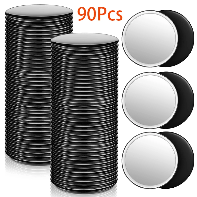 90ks Kompaktné zrkadlá Mini prenosné zrkadlá pre kabelku okrúhle make -up vreckové zrkadlo sklenené zrkadlá pre ženy