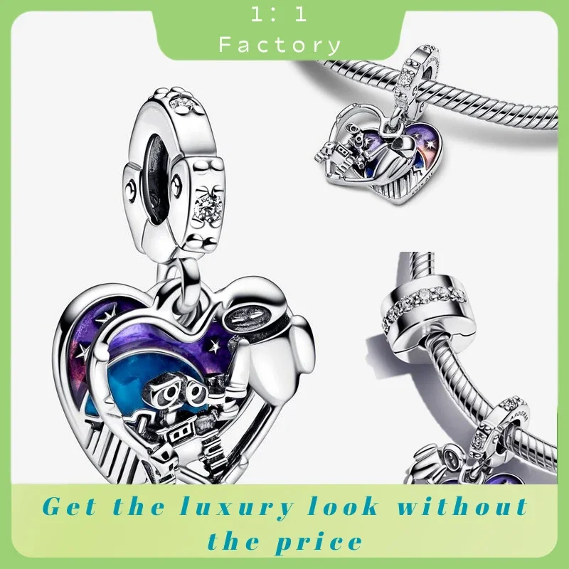 925 Silver Disney Pixar Wall - E a Eve Glow - In - The - Danger Dangle Charm Pet pre Pandora - Dámske horúce šperky