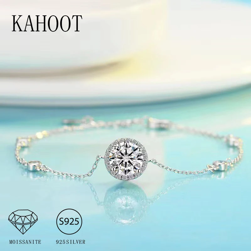 925 Sterling Silver 1 Carat Moissanite Starry Bracelet Fashion Trend Elegantné temperamentné svetlo luxus pre dámy darček k narodeninám darček
