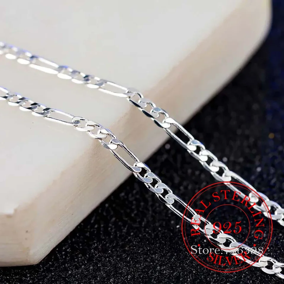 925 Sterling Silver 16/18/20/22/24/26/28/30 palca 2 mm ploché bočné reťazce náhrdelník pre ženy MODA