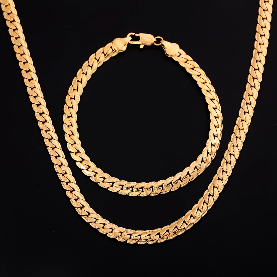925 Sterling Silver 18k zlato 6mm reťazové náramky Krhlovanie pre ženy Men módne večierky Svadobné šperky súpravy darčeky
