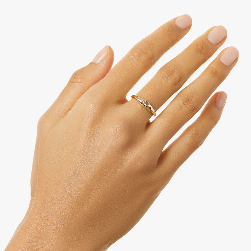 925 Sterling Silver Minimalistické single Zirkón Zlé oči hladké prstene pre ženy Men Nové trendové zlato/strieborné šperky darček