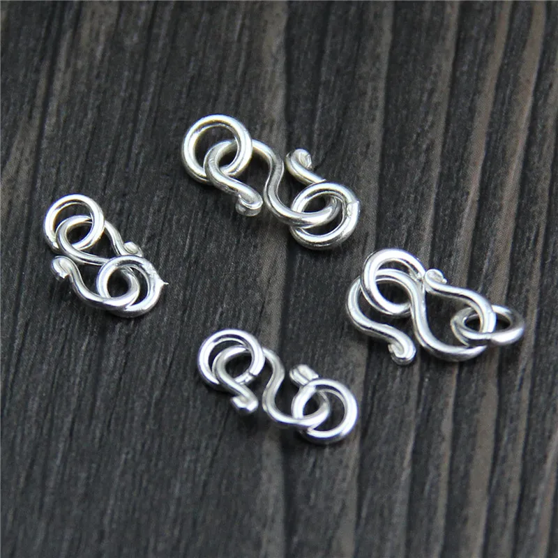 925 Sterling Silver Ornament S Háčiky s krúžkami 7x16mm náhrdelníkových náramkov