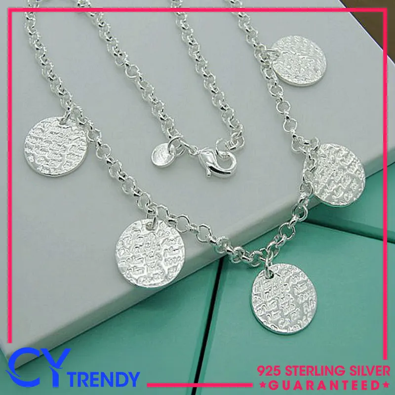 925 Sterling Silver Ottoman Coin Cigánske reťazové reťazce Náhrdelné módne šperky
