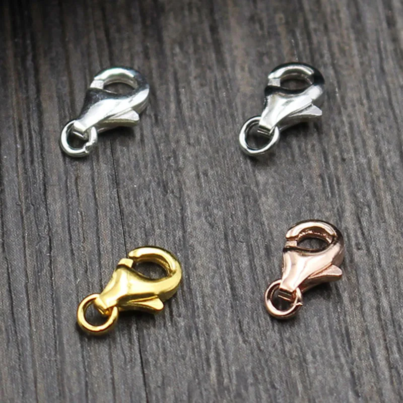 925 Sterling Silver Ručne vyrábané homáre zložky 5x8mm ružové zlato/zlato/strieborné farebné sponky Háčiky Fit Náramky Náramky DIY šperky