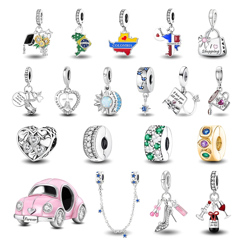 925 Sterling Silver Sunflower Auta hviezdy Mesiac Safety Pendant Pendant Fit Fit DIY náramok náhrdelník Vytváranie darčekov vysoko kvalitných šperkov
