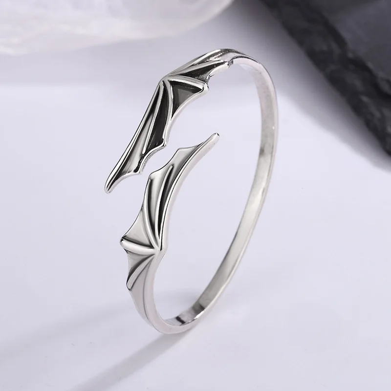925 Sterling strieborné náramky Wing Dragon Bat Bang Punk Punk Geometric for Women Men módne šperky