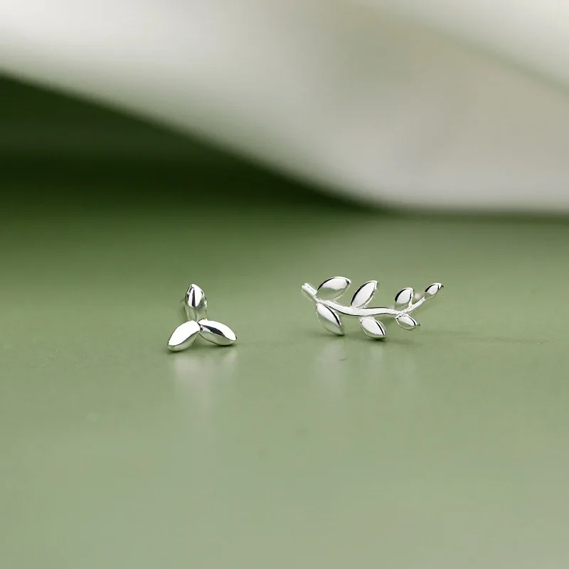 925 Sterling Strieborný listový náušnice pre ženu pre piercing Svadba Elegantné šperky Veľkoobchod 925 peňazí