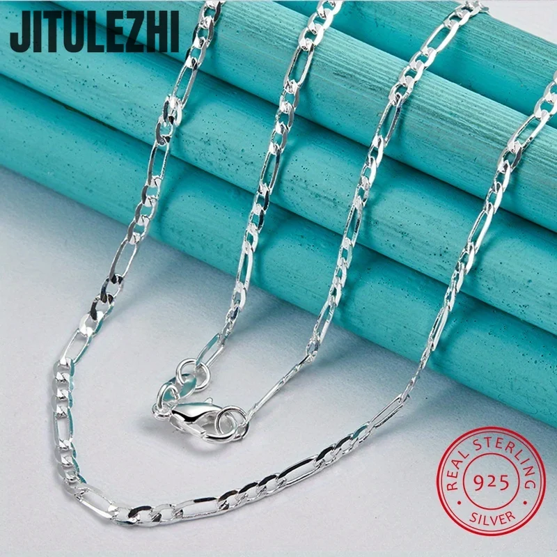 925 Sterling strieborný náhrdelník pre mužov 1pc štýlové 2 mm strieborné pánske figarové reťazce náhrdelník