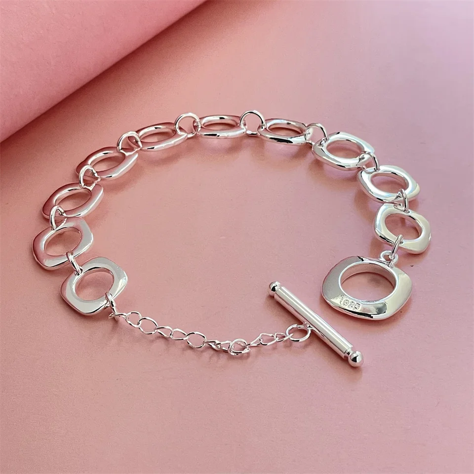 925 Sterling strieborný náramok 10 mm palca bokom kubánsky reťazec pre mužské zásnubné šperky darček