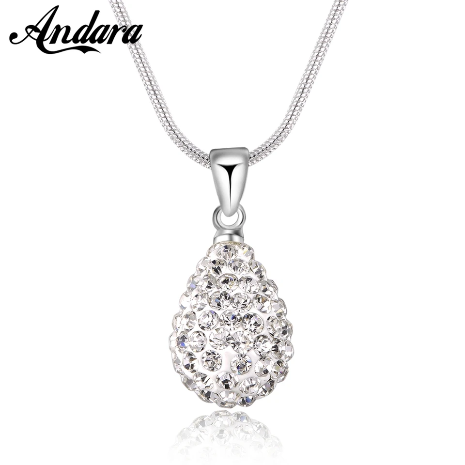925 Strieborné šperky České diamantové vodné kvapky prívesok 925 strieborný náhrdelník pre ženy svadobný darček