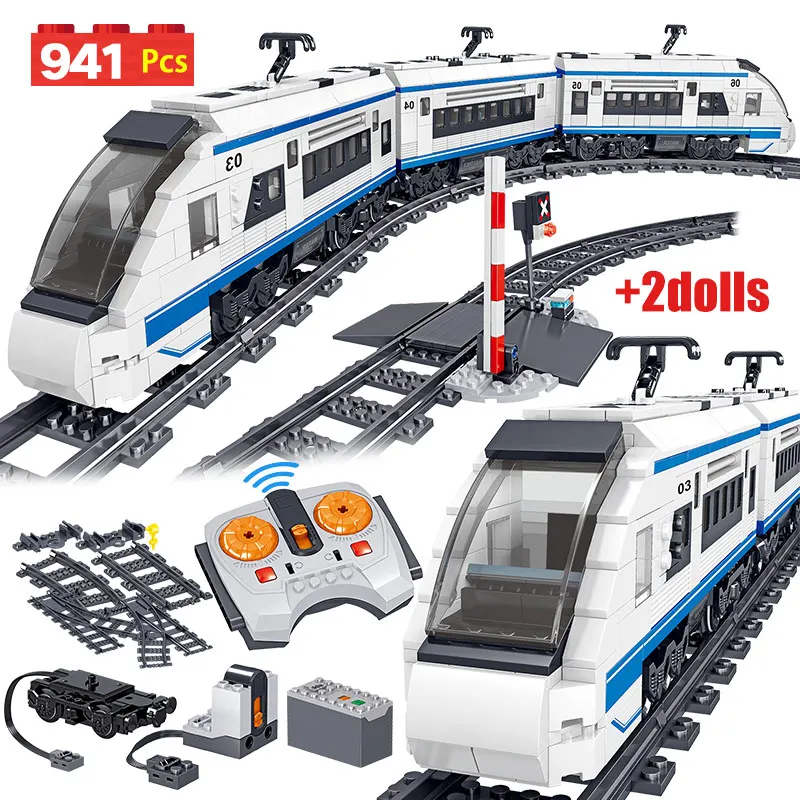 941pcs City Electric Harmony Rail Rail diaľkové ovládacie prvky Train Track RC Car Brick Toy for Boy