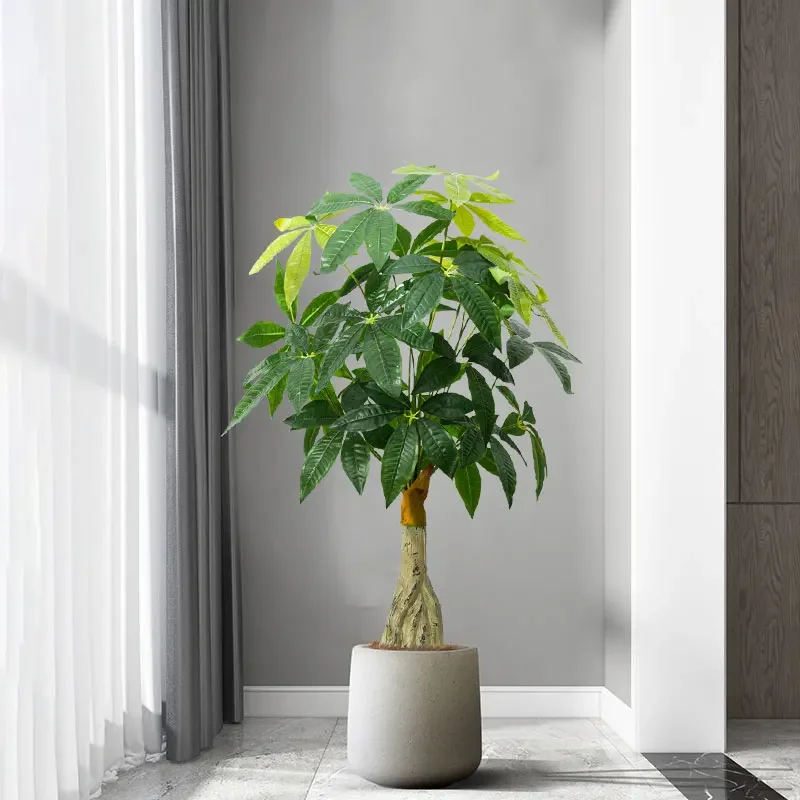 95 cm Veľké umelé rastliny falošný monstera strom plastové palmové listy tropické zelené šťastné stromy pre domácu záhradu vonkajšia domácich majstrov
