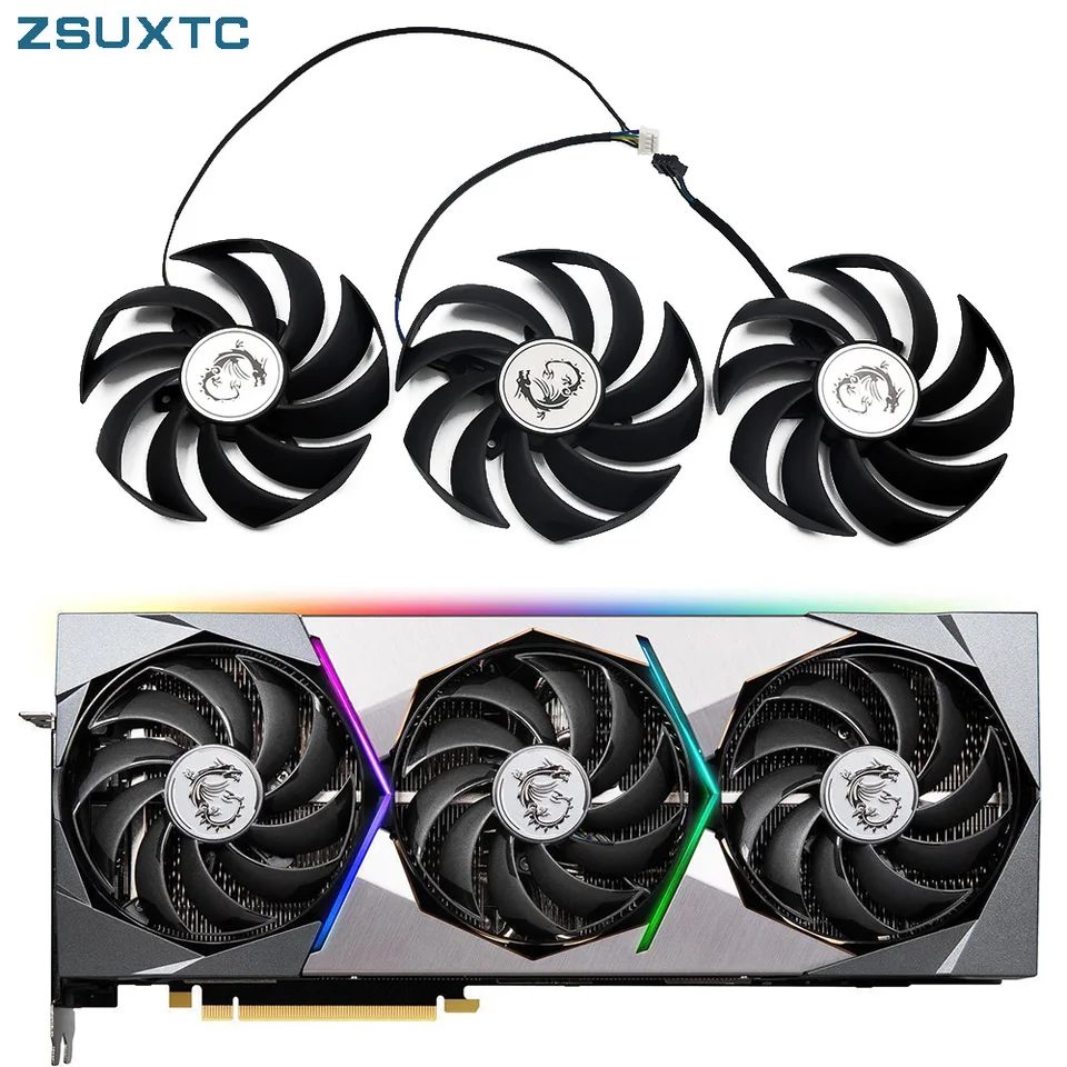 95 mm PLD10010S12HH 3080ti VESTRÁNA VESTRANIE VEĽKOSTI MSI GEFORCE RTX 3070 3080 3090 3070 TI SUPRIM X TOWN GRAFICKÁ KARTA CHLADOVANIE VENTILU