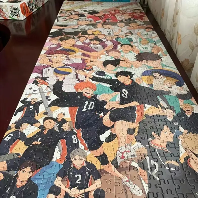 950ks haikyuu !! Hádanky univerzitné volejbalové oddelenie drevené puzzle karikatúry anime postavy jigsaw puzzle dekompresná hračka