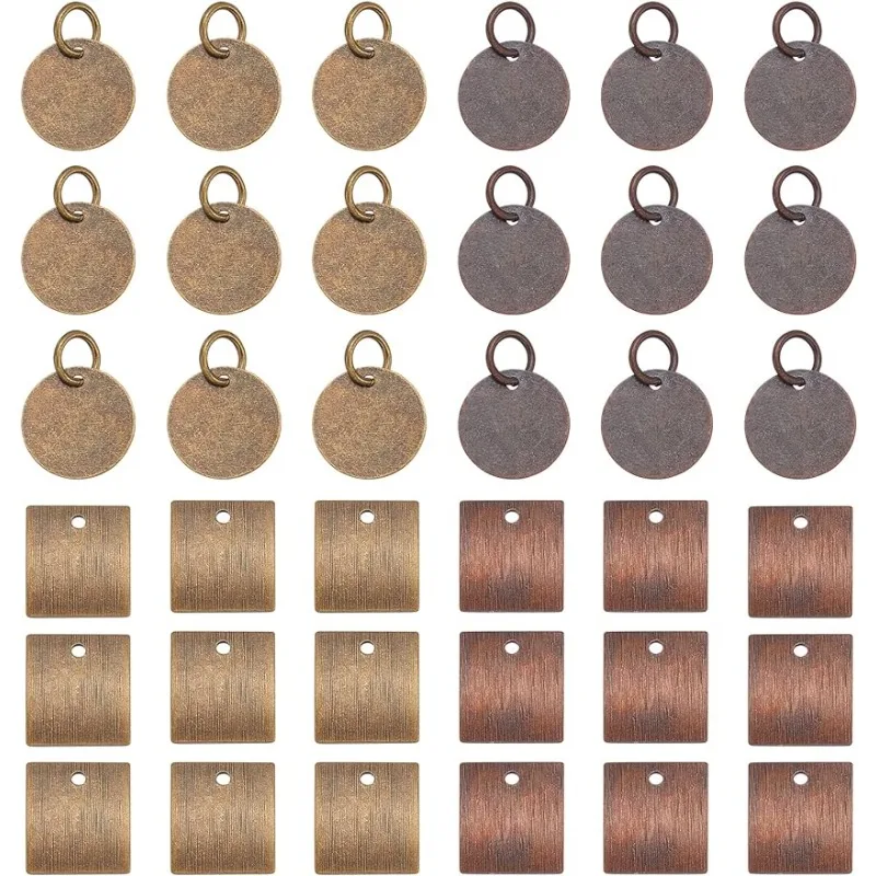 96ks 4 mosadzná pečiatka slepá značka Pendants PEMS PLATNÉ ROZKOĽKO kovového bronzového kúzla pre náramok k náramku