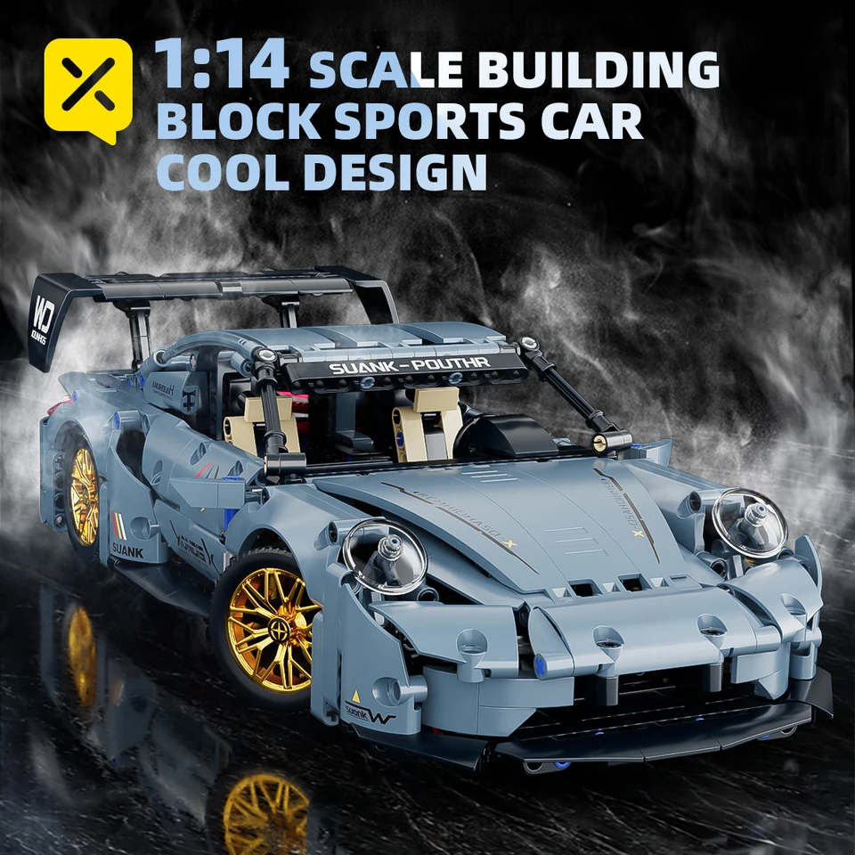 973 pcs Technik Car Clamping Blocks 1:14 Super Športové vozidlá Model budov