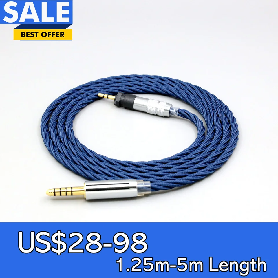 99% Čistý strieborný OCC Grafénový kábel slúchadla pre Shure SRH840 SRH940 SRH440 SRH750DJ Philips SHP9000 SHP8900 LN008585