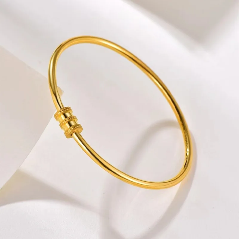 9999 24k Real Gold Small pás náramok 2,8 mm dámske náramky s nastaviteľným otváracími kruhovým náramkom pre ženy dievča