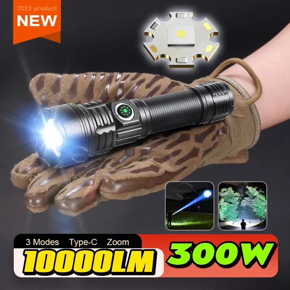 99999 Profesionálny poľovnícky taktický baterka Night Scout LED LED Torch Nepremokavá nabíjateľná vonkajšia prenosná lucerná baterka