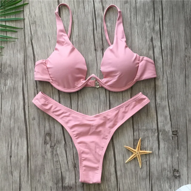 9Color Brazílska bikinis set 2025 Sexy ženy Polkované plavky Push Up Biquinis Solid plaviek maillot de bain купальникикVEи