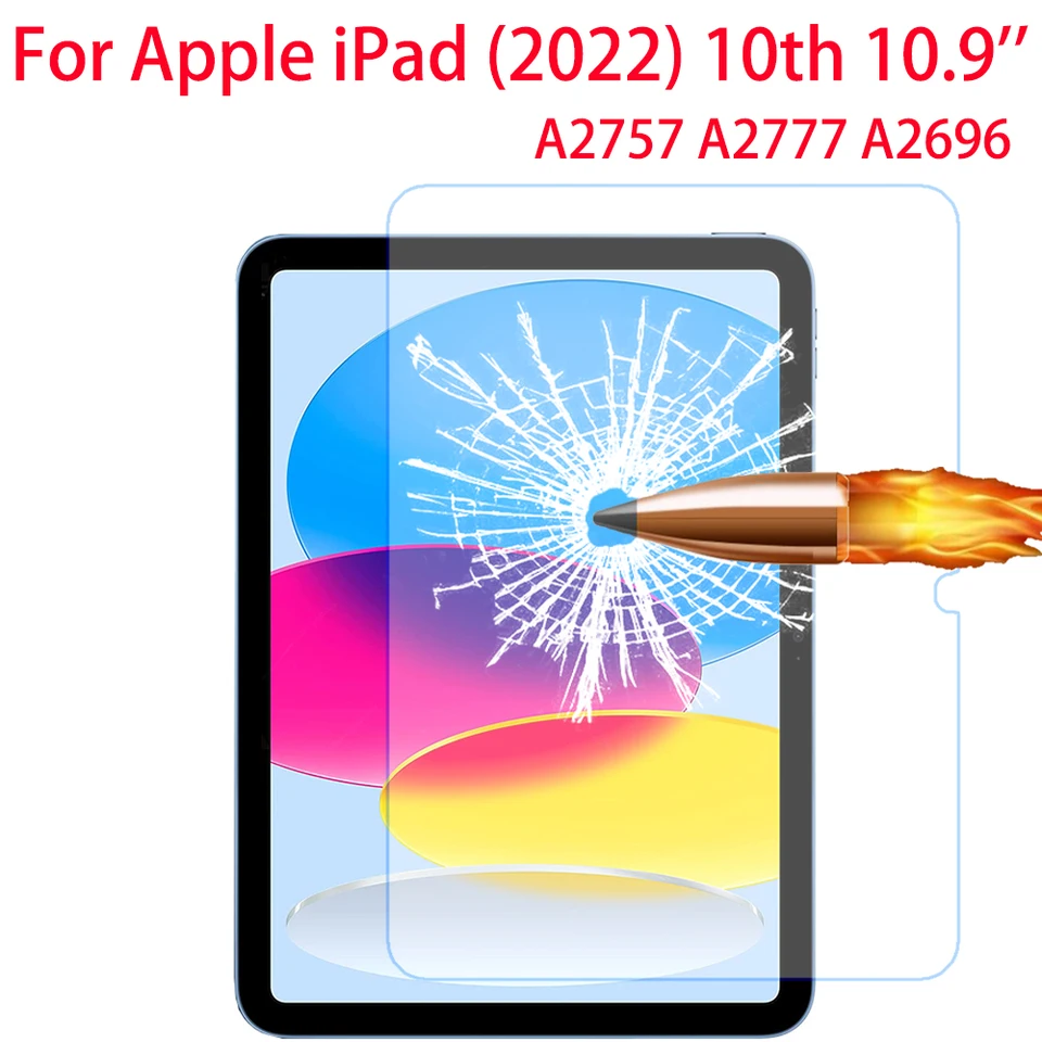9h temperované sklo pre Apple iPad 10. Gen 10,9 palca 2022 A2757 A2777 A2696 Chránič obrazovky pre iPad 10. 10.9 Ochranný film
