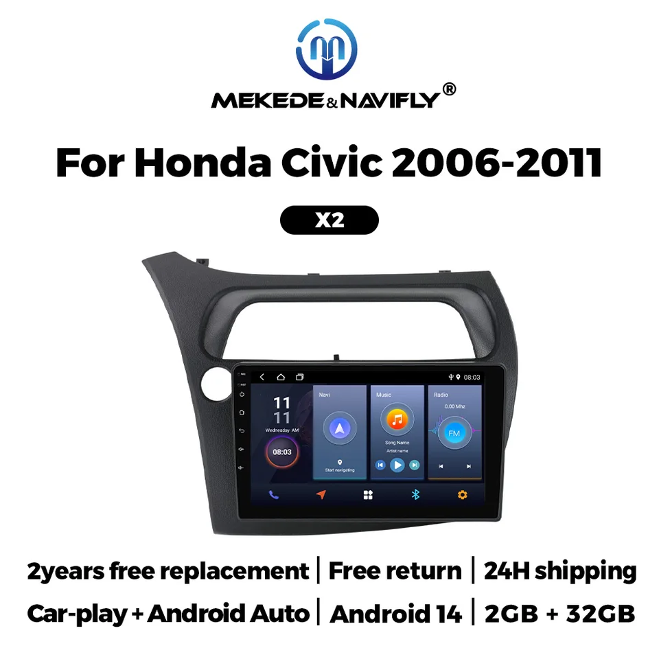9inch 2Din WiFi pre Honda Civic Hatchback 2006-2011 Automobilie Multimedia Video Player Player Car-Play Android OS Auto BT navigáciu GPS