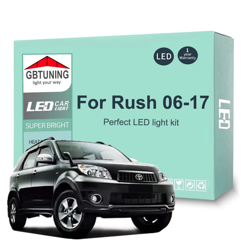 9ksové príslušenstvo automobilov pre Toyota Rush F700 2006-2014 2015 2016 2017 2017 Canbus vozidlo Dome LED Interiér interiérová žiarovka súprava žiaroviek