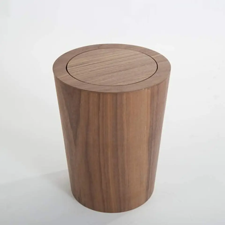 9L nádoby na odpadky s košami z odpadu z veka na odpadky z masívneho dreva, odpadové náradie pre čistenie domácnosti Round Worsh Cover Cover Cover Office Storage Caskets