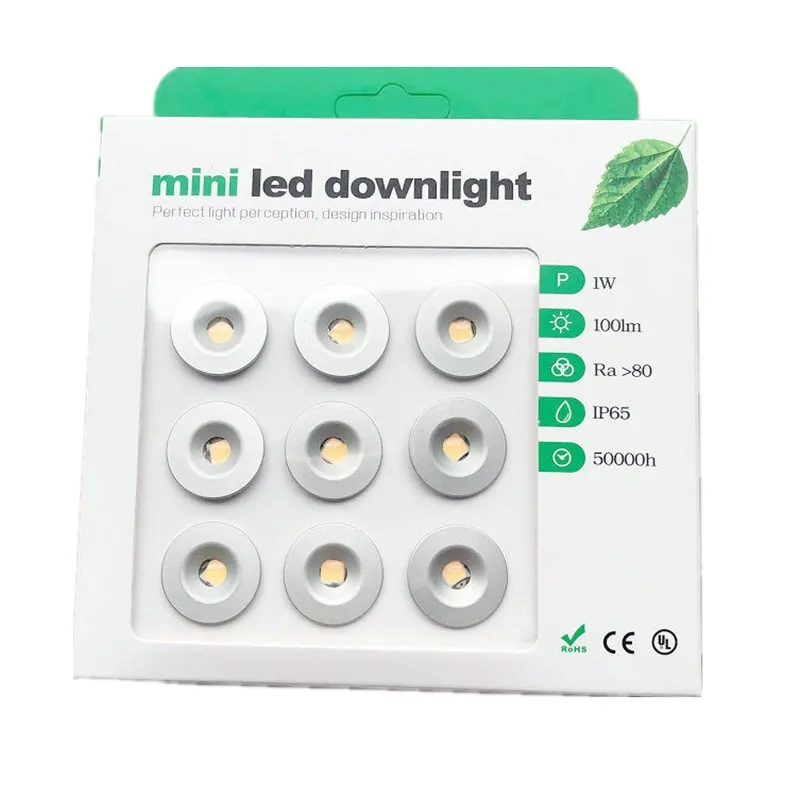 9pcs 1 W štvorcový IP65 Mini LED Downlight Downlight Outdoor Garden Kúpeľ Koridor stropný bod žiarovky Svetlo sauna osvetlenie CE