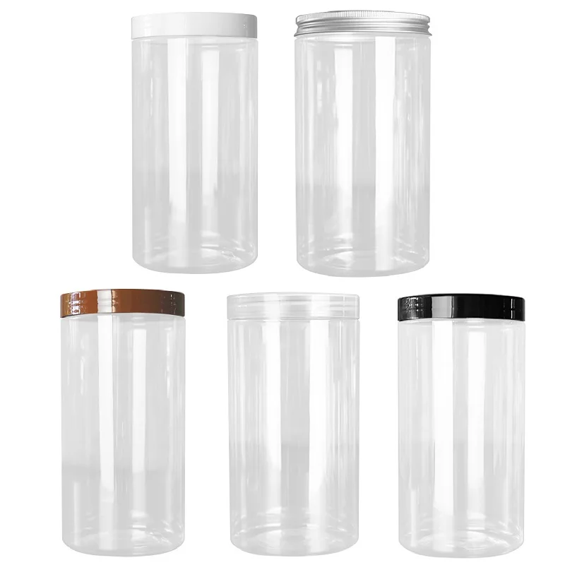 9pcs 1000 ml priemer 89 mm balenie prázdna plastová fľaša strieborná biela čierna číra hnedá skrutka prenosná prenosná náplňová kozmetika