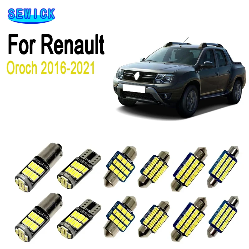 9pcs LED interiér DOME LISTICKÁ SVETLA SVETLO KURB SÚBORA PRE RENAULT OROCH 2016 2017 2018 2019 2020 2021
