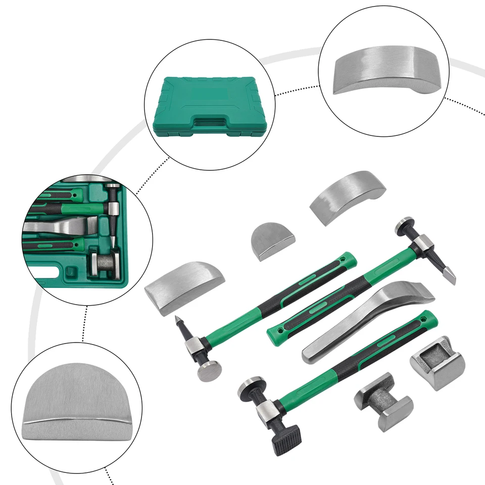 9pcs Manul Crotor Opravy Nástroje automatické plechové kladivo set kladivo s rohom zubné opravy Nástroj Kovové konkávne opravy súpravy s náradím náradia