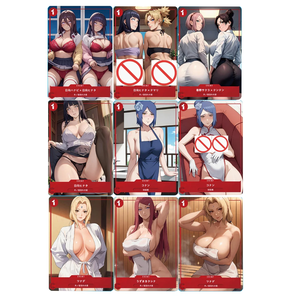 9pcs/set pre domácich majstrov samostatne vyrobené Naruto Haruno Sakura Hyuga Hinata Collection Card Lafract Farba Flash Tsunade Anime Cards Darčekové hračky