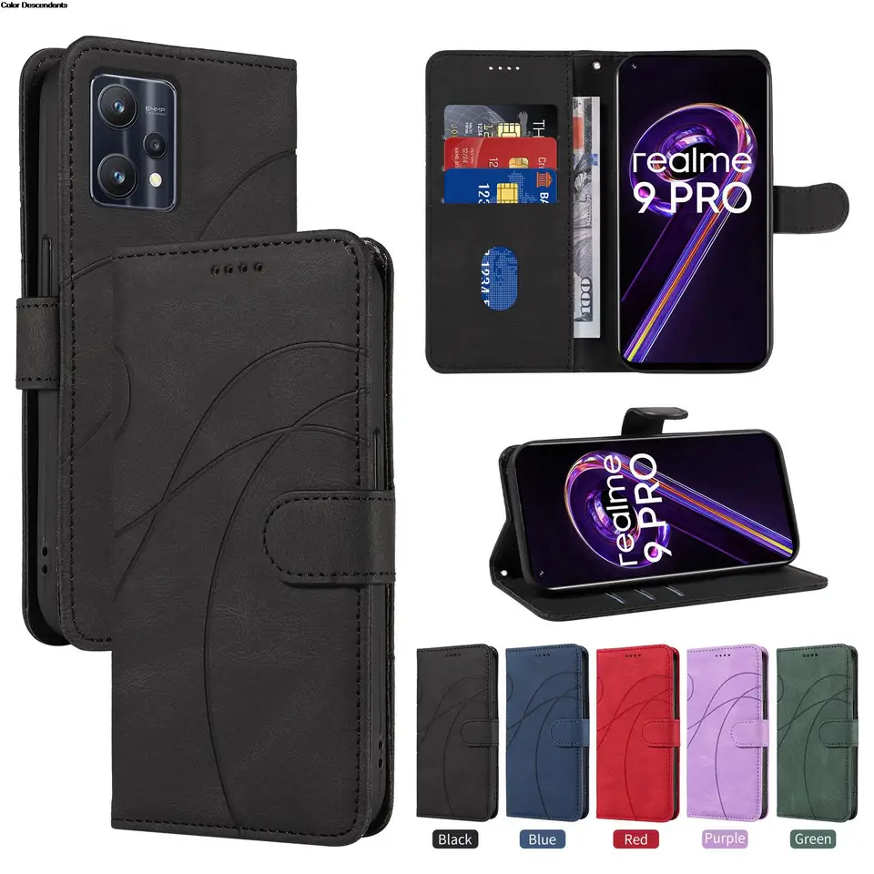 9Pro RMX3392 RMX3393 peňaženka preklopenie puzdra pre Oppo Realme 9 Pro Plus Cover Luxusné kožené sloty karty Magnetic Funda Lanyard Phone On