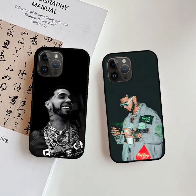 A-Anael AA Rappers Pase pre iPhone 15 14 13 12 11 x xr xs xsmax 8 7 plus mini pro Max Soft Black Phone Cover