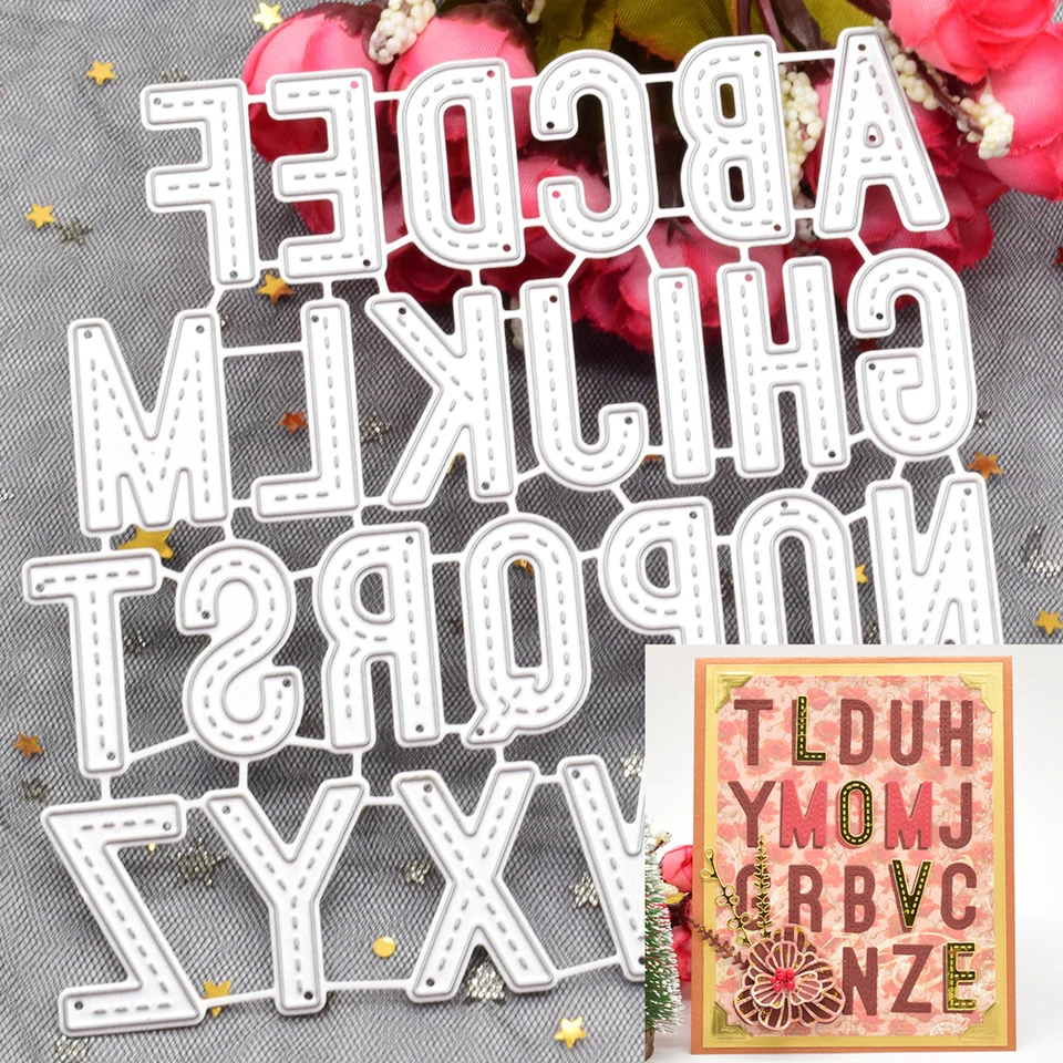 A do z abecedy rezanie zomiera listy kovové výrezy pre DIY Scrapbooking Card Card Making Paper Crafts