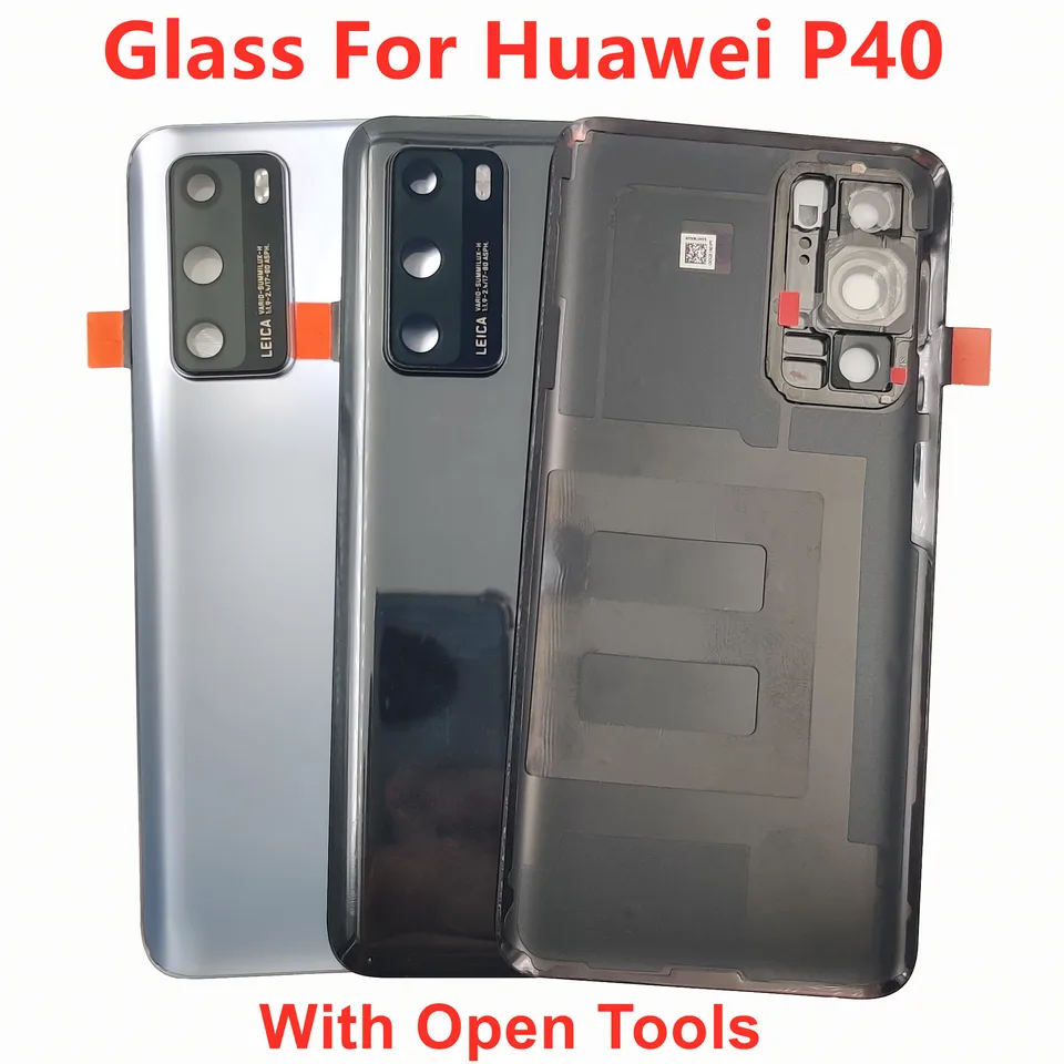 A +++ sklenené zadné veko pre Huawei P40 kryt batérie zadných dverí puzdro Panel Panel s obalom s rýchlym lepidlom