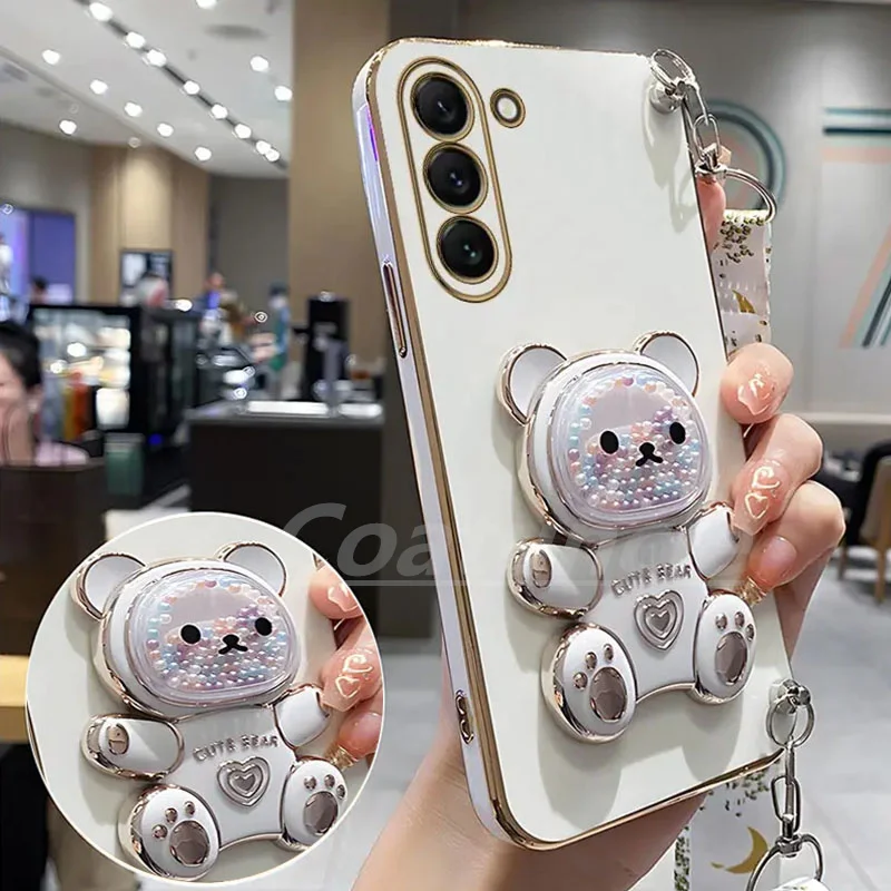 A15 A25 A55 A 15 Bear Rabbit Holder Lanyard Pasting Puzdet pre Samsung Galaxy A15 A25 A55 A35 A05 A05S