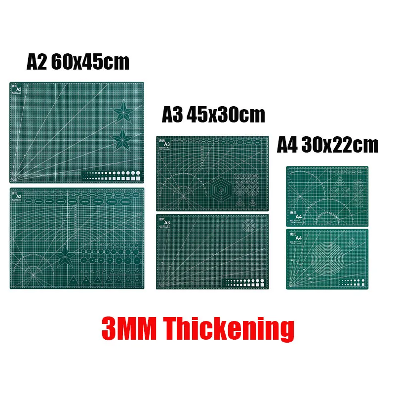 A2 A3 A4 PVC Cutting Mat Mat Pad obojstranná patchwork striha Patchwork Tools Manuál DIY MODEL MODEL SURTING ROZPOBLAJÚ