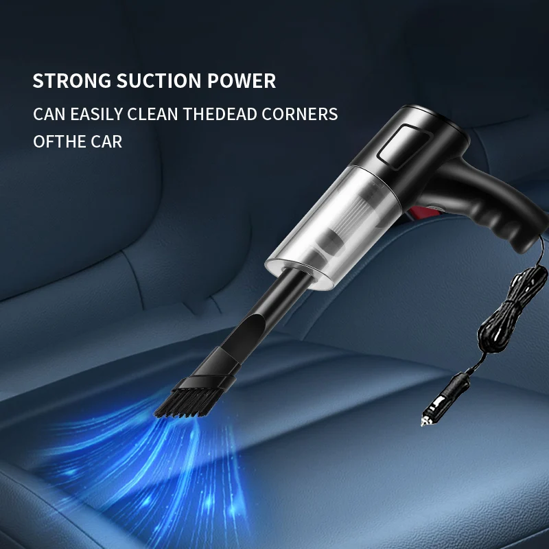 A2 Car namontovaný na nasýtený sací vysávač pre malé autá, 12V priamy plug-in High-výkonný vysávač automobilu